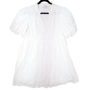 Sugarlips Jacey Babydoll Eyelet Lined Mini Dress Medium High Waistline